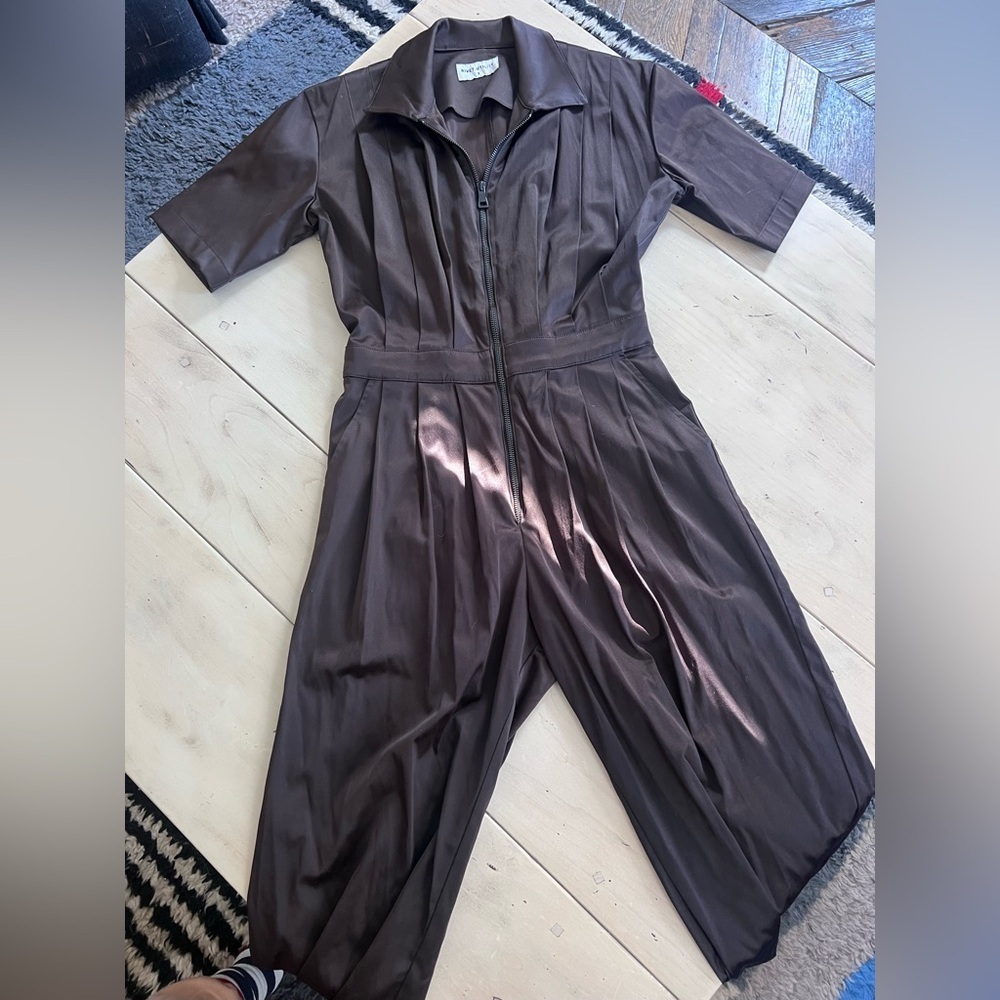 Rivet Utility Chocolate Brown Jumpsuit - Picture 2 of 4
